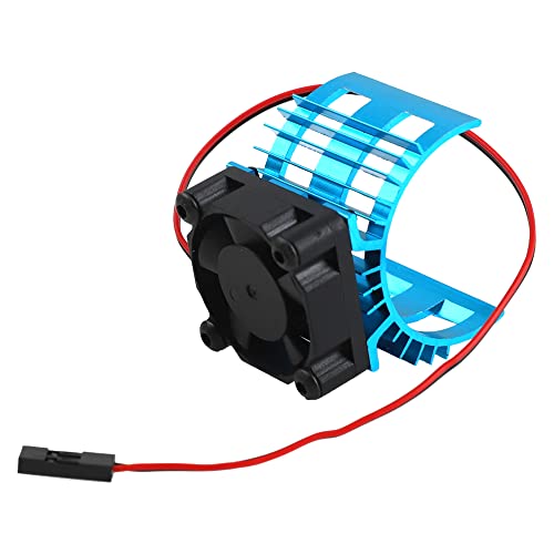 Sharegoo Alloy Heat Sink Heatsink With 5V Cooling Fan For 1/10 Car 540 550 3650 Size Brushless Engine Motor Remote Control Car Truck Buggy Crawler,Blue #TOP2