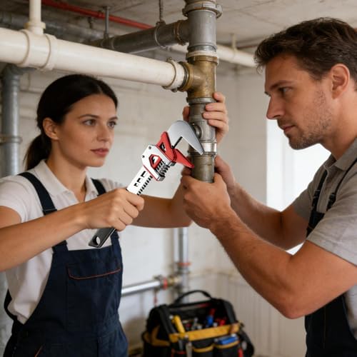 Clé réglable pour plomberie pour débloquer les écrous difficiles sous l'évier - 3
