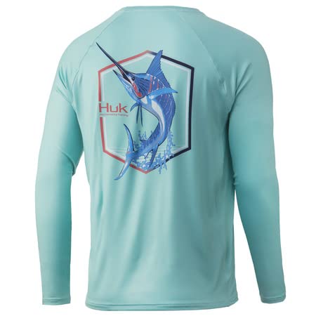 Chemise de pêche performante HUK Americana Flag Pursuit à manches longues