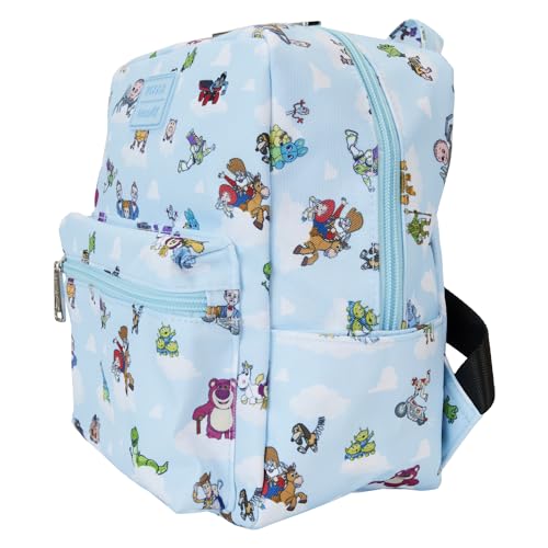 Loungefly Backpacks Toy Story Movie Collab All Over Print Nylon Mini Backpack Blue, Blue, One Size3
