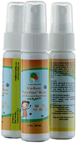 Alcohol Free Hand Sanitizer Spray - Pack of 3 ToxicFree® Hand Sanitizer Travel Size, Also Disinfects Hard Surfaces