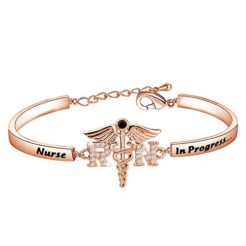 Image of CHOORO Nurse in Progress Student Nurse Zircon Bracelet Nursing Student Jewelry Future Nurse Gift Nurse Graduation Jewelry