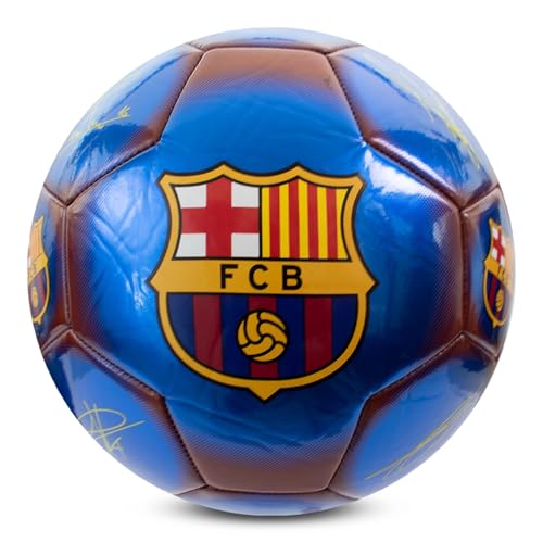 Hy-Pro FC Barcelona Classic Signature - Balón de fútbol con Licencia Oficial | Metálico, Talla 5, Barça, Entrenamiento,...