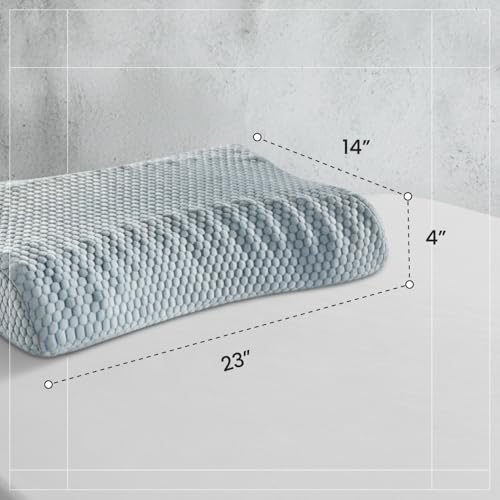 Image of Duroflex Dual Support Orthopedic Memory Foam Pillow, Dual-Sided, Cooling Ice Dough Core | Arctic Ice Fabric | Orthopedic Neck & Spine Pain Relief | (23 x 14 Inch, White) | 1 Year Warranty