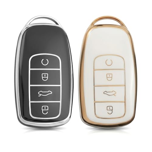 2PCS Soft TPU Key Fob Holder for Jaecoo 7 Omoda 5 Chery Arrizo Tiggo Universal 360 Protection Car Key Cover All-Round Case for Omoda 5 Arrizo 5/8 Tiggo 5X/7