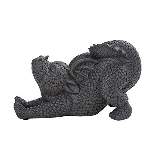 Pacific GiftwarePT Garden Dragon Stretch Out Dragon Garden Display Decorative Accent Sculpture Stone Finish 10 Inch Tall