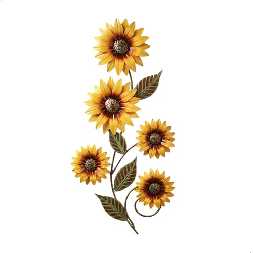 xyuayamz Adornos Pared Metalicos, Decoracion Pared Metal Girasol, Decoración de Pared de Metalicas Flores, Decoraciones de Arte de Mural Para el Hogar, Sala de Estar, Dormitorio, Jardín