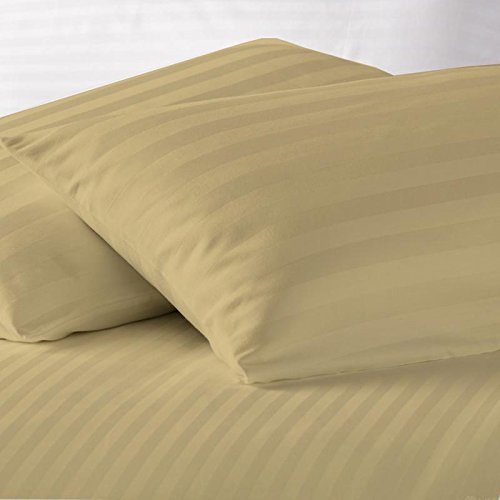 Image of Cotton 300 TC Pillow Cover, Small -16 x 24 Inch, Golden, 2 Pieces