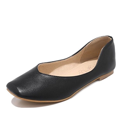 Women Fashion Square Toe Flats with Slip-on