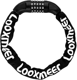 Looxmeer Bike Lock/Heavy Duty Bicycle Lock/High Security Cycling Lock, 800/900/1000mm Chain Lock with 5-Digit Codes, 100,000 Resettable Combinations for Bicycle, Motorcycle, Scooter, Door