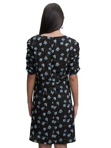 Image of Tokyo Talkies Women's Loral Crepe A-Line Dress | Short Sleeves | Elegant & Flowy for Casual & Semi-Formal Wear