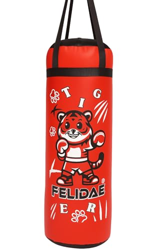 Image of FELIDAE Boxing Kids for Age (5-13 Years) of 4 Boxing Kit Set | Punching Bag for Karate | Bounce-Back Martial Arts Bag for Boys & Girls to Relieve Energy and Build Skills (Red Black)