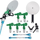 Airless Paint Spray Guide Spray Gun Guide Edger Painting Tool with 7.87 Inch, 11.8 Inch Extension Pole, 211, 315, 421, 517, 625 Airless Tips Sprayer Accessories for Airless Paint Sprayer