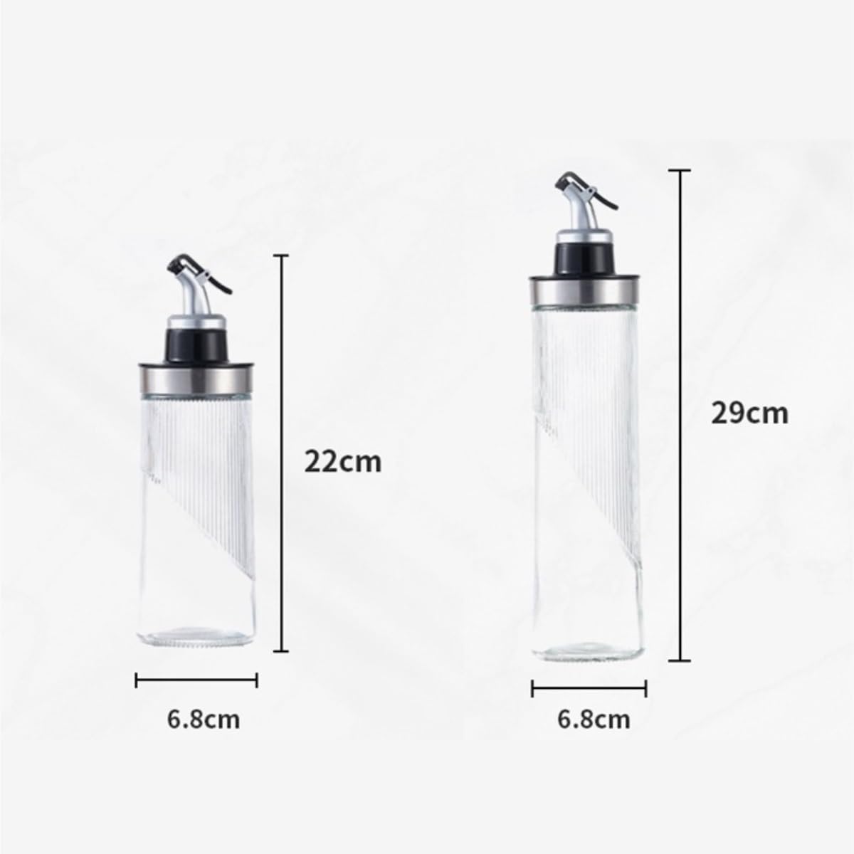 Essig und Ölflaschen Set 4-teiliges Set Aus Glas Sojasauce Essig Gewürzflasche Küche Öltank Ölspender Sirupspender(Gold,29cm)