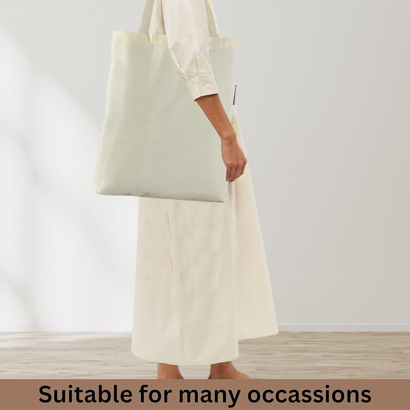 Miniatura 2 de Saan Club Bolsas de lona a granel  Bolsas de comestibles reutilizables con asas  Bolsas 100% algodón lisas para bricolaje, promoción, regalos