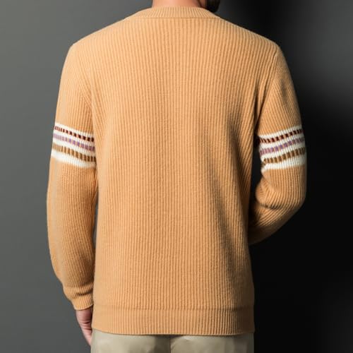 Men's Crewneck Pullover Sweater 100% Wool Fashionable Casual Long-Sleeved Warm Sweaters3