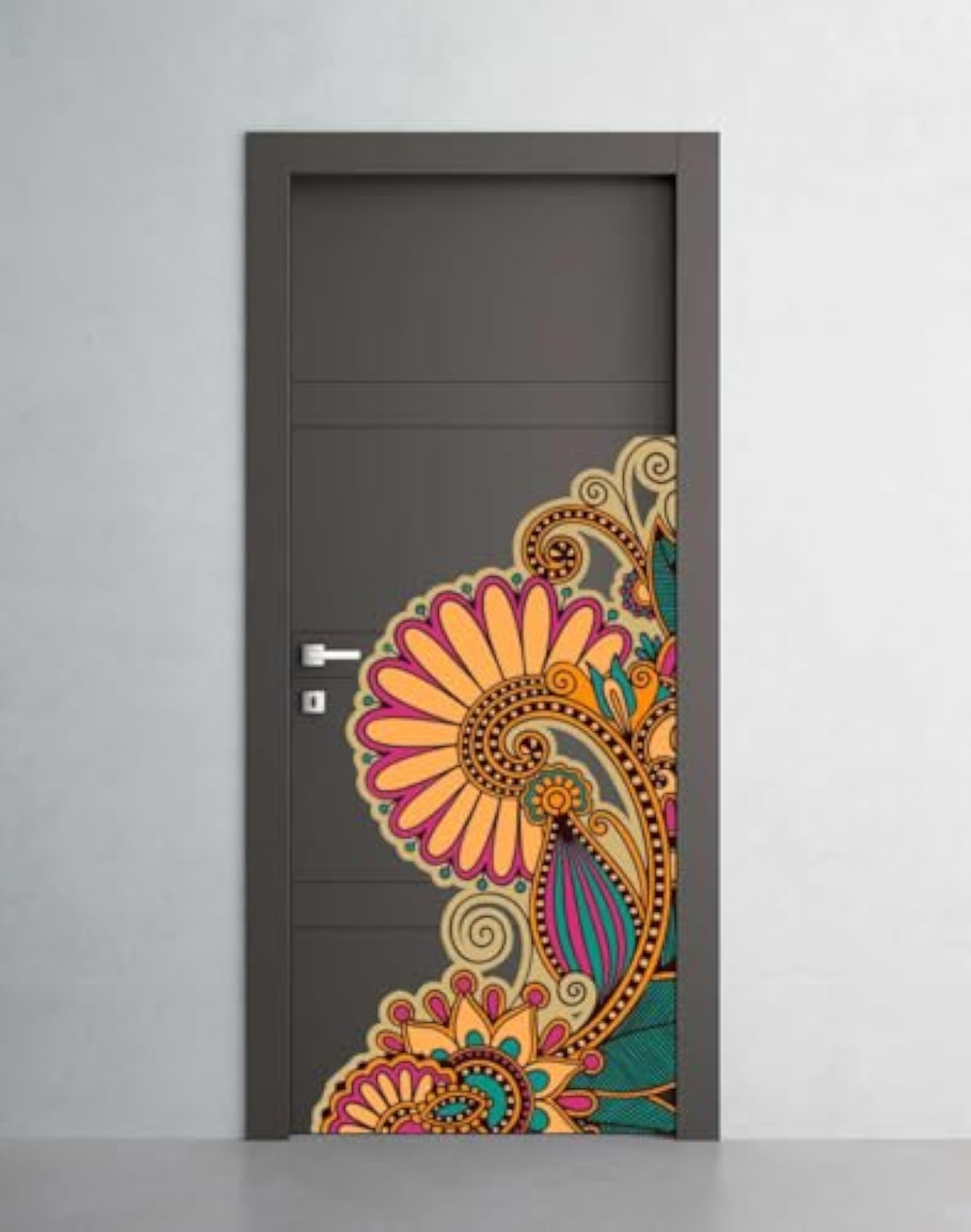 Door Design Madhubani Wall Sticker & Decal