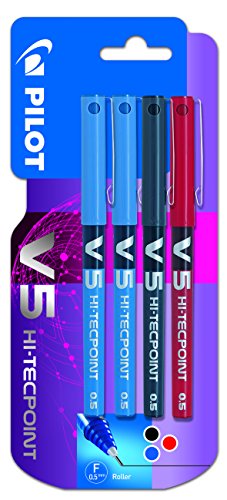 Pilot Spain V-5 - Feutre encre liquide, lot de 4, multicolore Cover