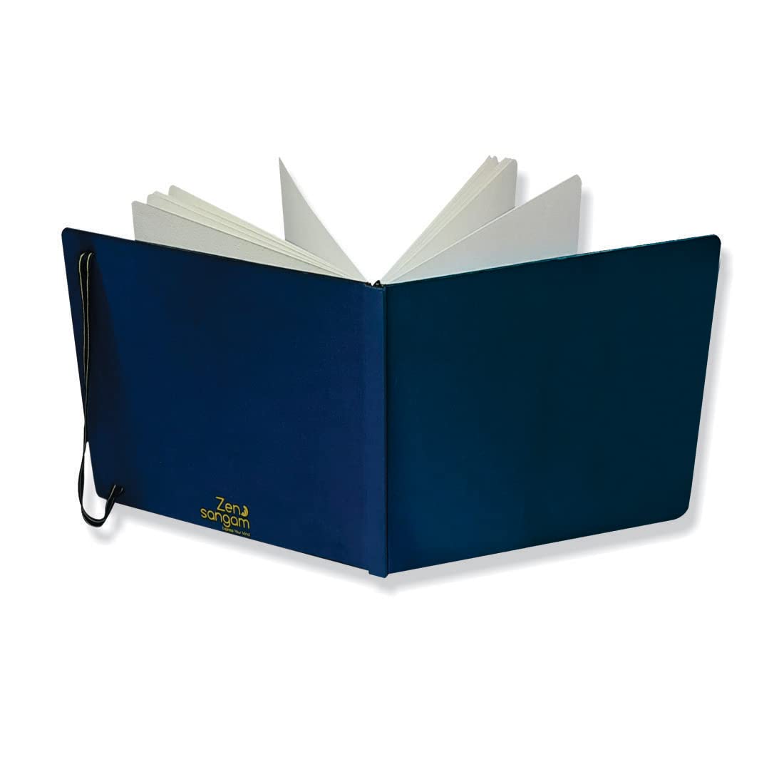 Zen Sangam A5 Akwarelowy dziennik artystów - 25 arkuszy (50 stron) - 245 g/m20% bawełna papier akwarelowy tłoczony na zimno - książka akwarelowa (krajobraz) - niebieski