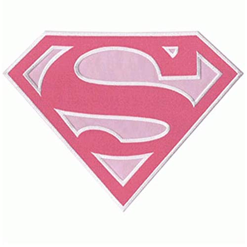 Écusson brodé thermocollant Supergirl finition XL rose avec broderie haute densité