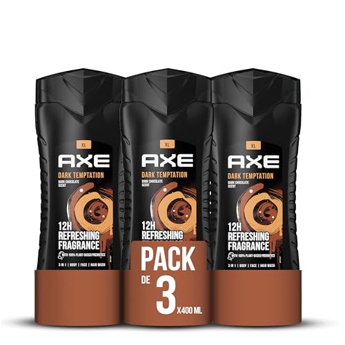Axe Gel de Ducha Dark Temptation 400ml, pack de 3 unidades