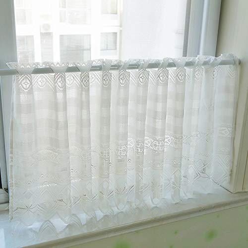 Cortinas cortas para ventanas pequeñas rUrEu de estilo fresco y rural en color blanco 2