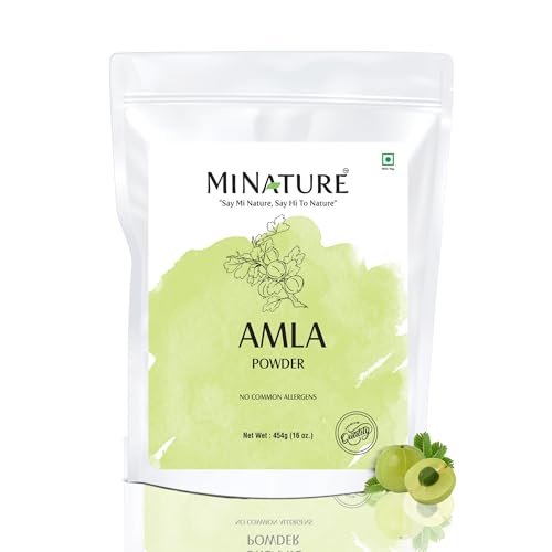 Amla Powder by mi nature| Amalaki or Indian Gooseberry |Vitamin C |Hair Care/Mask/Pack | Non-GMO |Pure & natural | Raw, Vegan, Gluten free | Made in India Preservatives free| 454g (16 oz)