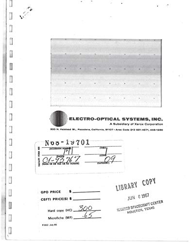 Pressure switch for detection of thruster operation of lunar excursion module reaction control system Final report (English Edition)