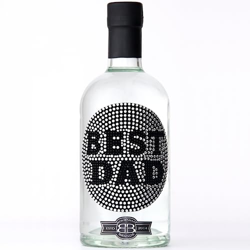 Best Dad Gift Gin, Great Birthday Present for The Greatest Man, Craft Vegan Alcohol In Fun Crystal Bottle By Bohemian Brands, 70cl