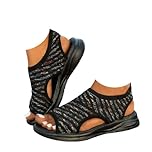 HEONSATI Wide Fit Orthopedic Sandals for Women Uk with Arch Support Summer Ladies Wedge Sandals Walking Platform Casual Beach Shoes Comfy Washable Slingback Slide Sport Open Toe Memory Foam