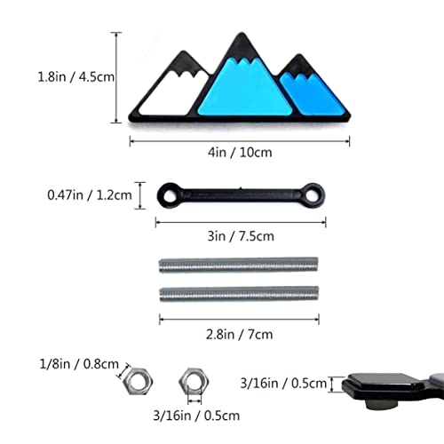 Image of Tri-Color Grille Badge Emblem Decoration Accessories Car Truck Label Compatible for Tacoma 4Runner Tundra Sequoia Rav4 Highlander (Mountain Dark Blue /Sky Blue /White)