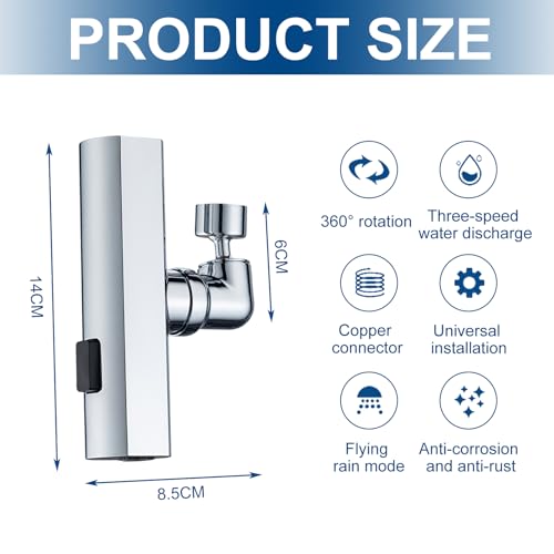 Robinet cascade de cuisine acier inoxydable mitigeur extractible 3 modes 360 - 3