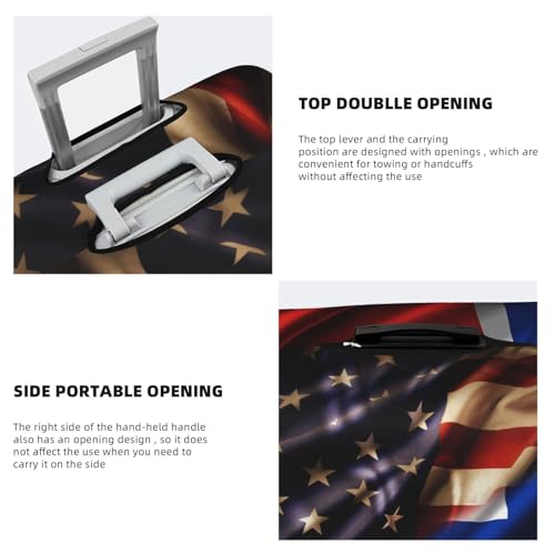 Travel Luggage Cover Combined Norwegia And Usa Flag Fashion Washable Baggage Suitcase Protector Fit For Luggage Medium4