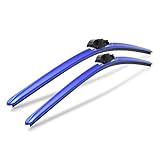 ClixWipers 22' + 22' (Set of 2) Blue All Weather Premium Automotive Replacement Windshield Wiper Blades, Passenger and Driver Side Winter Wiper Blades for Various Car Models