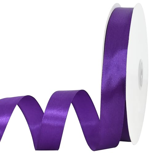 TONIFUL 7/8 Inch Dark Purple Satin Ribbon