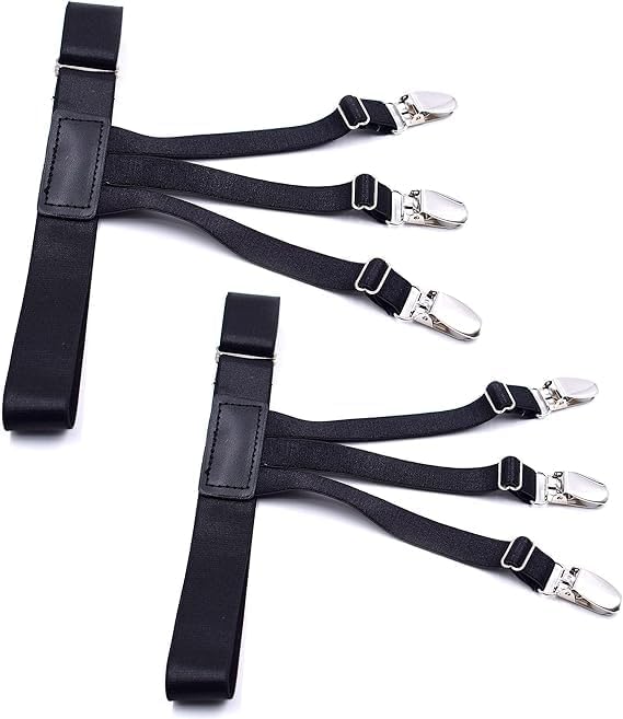 INNPOLE Shirt Stays for Men, Upgraded Shirts Tucker, Adjustable Elastic Garter, Shirt Holder with Non-slip Locking Clamps for Men (Black,1 Pcs). - Image 2 thumbnail
