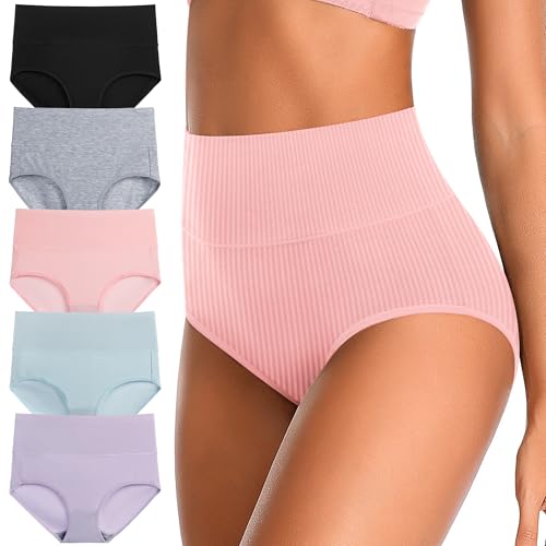 Image of Womens Underwear Full Coverage Panties for Ladies Soft Breathable Cotton Briefs High Waisted Hipster