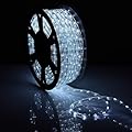 Tuanchuanrp Rope Lights Outdoor, 100ft LED Strip Lights Kit Waterproof for Indoor/Outdoor,110V, Outdoor String Lights for Eaves, Backyards Garden, Deck, Halloween, Christmas Decoration(Cold White)