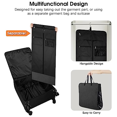 Bukere Wheeled Garment Bags with TSA Locks for Travel - 4 Spinner Wheels, Separate Suit Compartment for Men and Women
