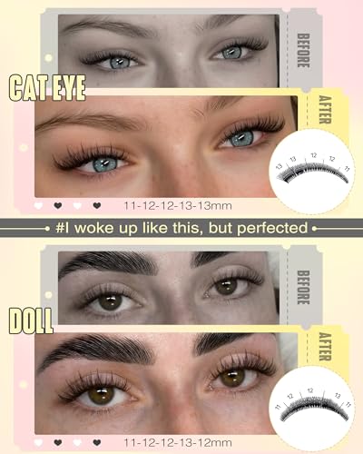 Image of Natural Lash Clusters Wispy Manga Eyelash Clusters Fairy Lash Extension C Curl Cluster Eyelashes Extensions 180pcs