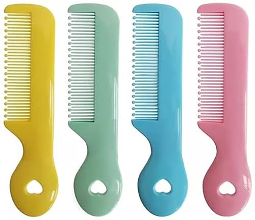 Image of Pack of 4 Round Tip Bristles Baby Comb for Sensitive Scalp, 4 Count, Multicolor