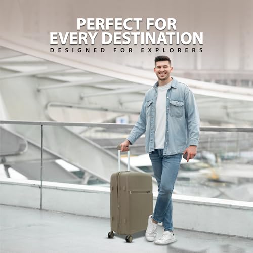 Image of Fly Luggage Trolley bag | Durable Polypropylene Hard Shell | Polypropylene, Lightweight Large Expandable Hardshell, 8 Disc Wheels, TSA Type Lock