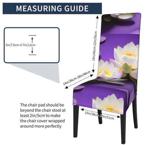 Housse de chaise de salle à manger lotus violet extensible