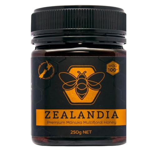 Image of Zealandia Manuka Honey Bronze Label, Certified MGO 100+, Premium New Zealand Manuka Honey Multifloral - Pure & Rich, 250g (Pack of 1)