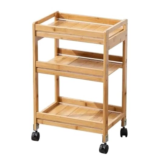 3-Tier Rolling Wooden Kitchen Cart