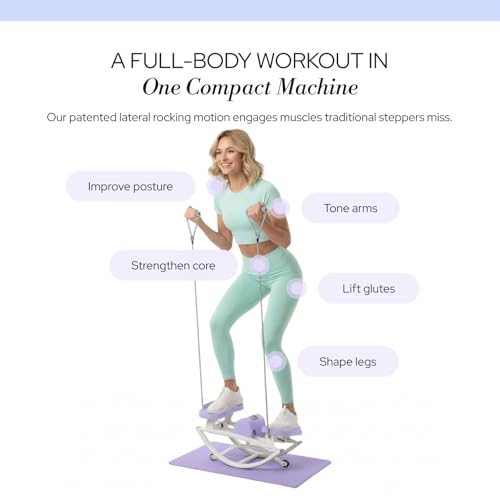 Image of The Rock Stepper - Side to Side Rocking Stepper Machine for Home Workouts - Low Impact Indoor Cardio Leg Glute and Core Training - Quiet Compact Step Rocker Exercise Equipment