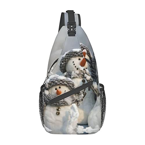 Sac à dos à bandoulière motif bonhomme de neige de Noël et briques rétro