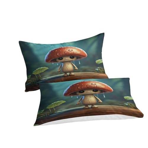 Housse de couette élégante motif champignon 3 pièces 140x200 - 3