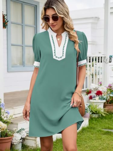 Image of JOCAFIYE Summer Dresses for Women 2026 Cute Cap Sleeve V-Neck Mini Dress