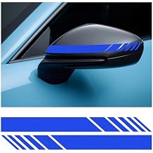 Dickno 2 PCS Car Rear View Mirror Stickers, 5.51" 0.55" Waterproof Auto Side Rearview Mirror Decals, Universal Anti-Collision Warning Stripes, Vehicle Accessories for Most Cars Blue